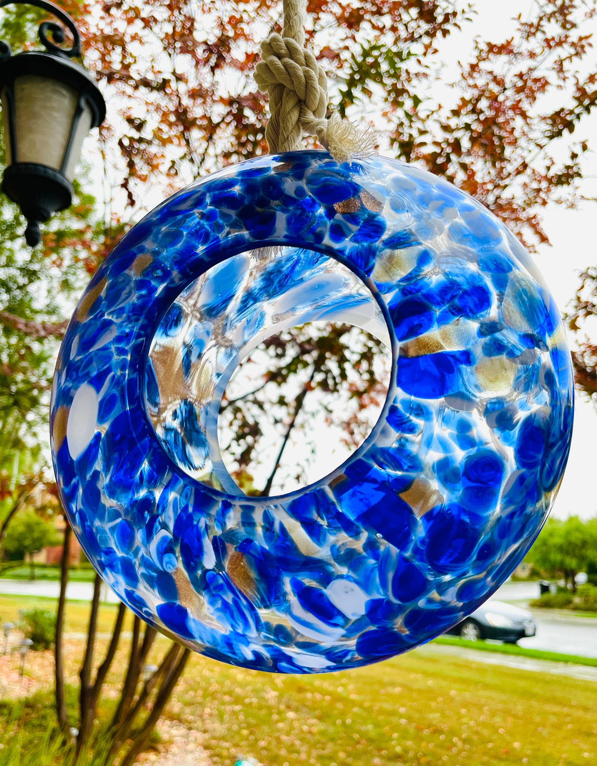 Handcraft Art Glass Bird Feeder