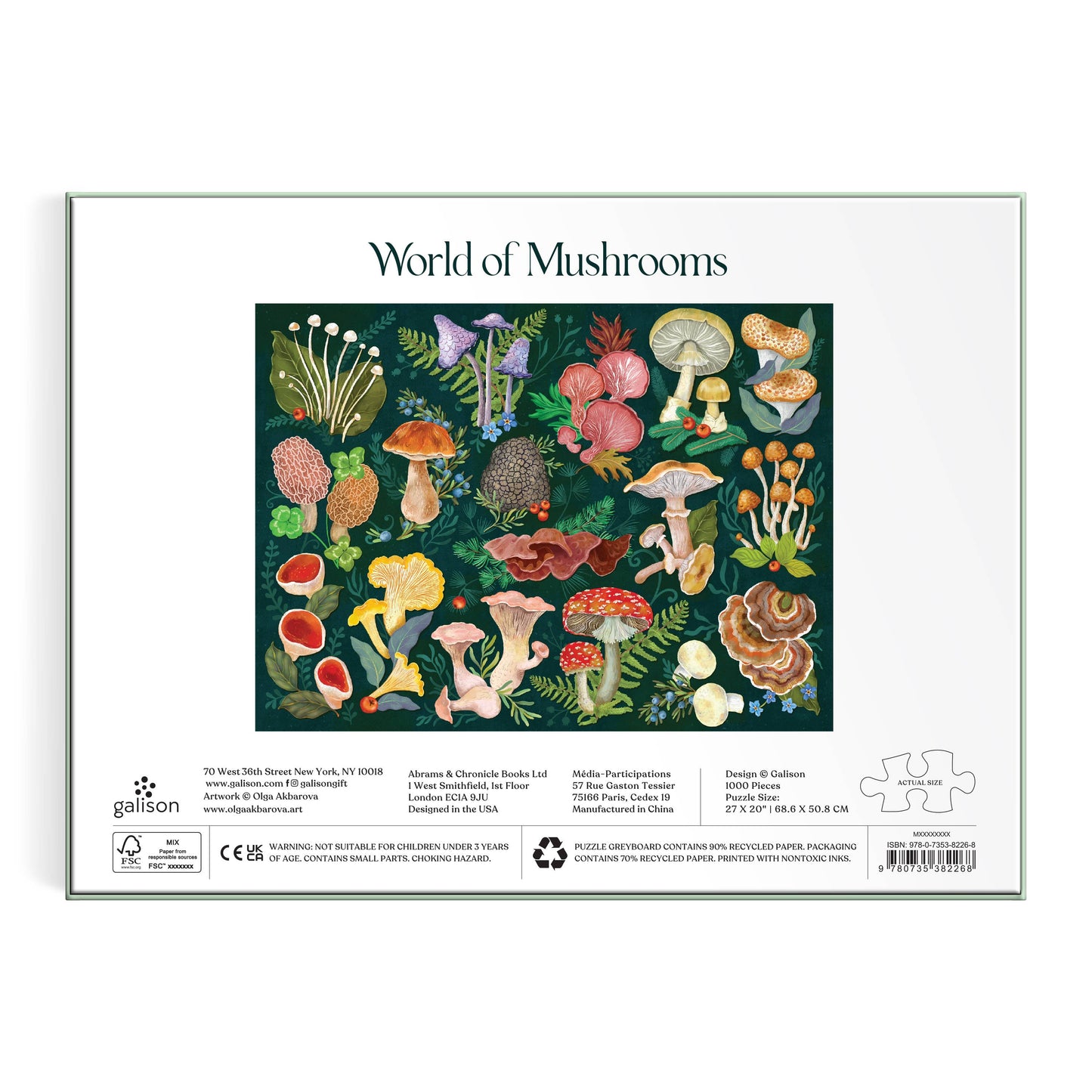 World of Mushrooms 1000 Piece Puzzle by Galison