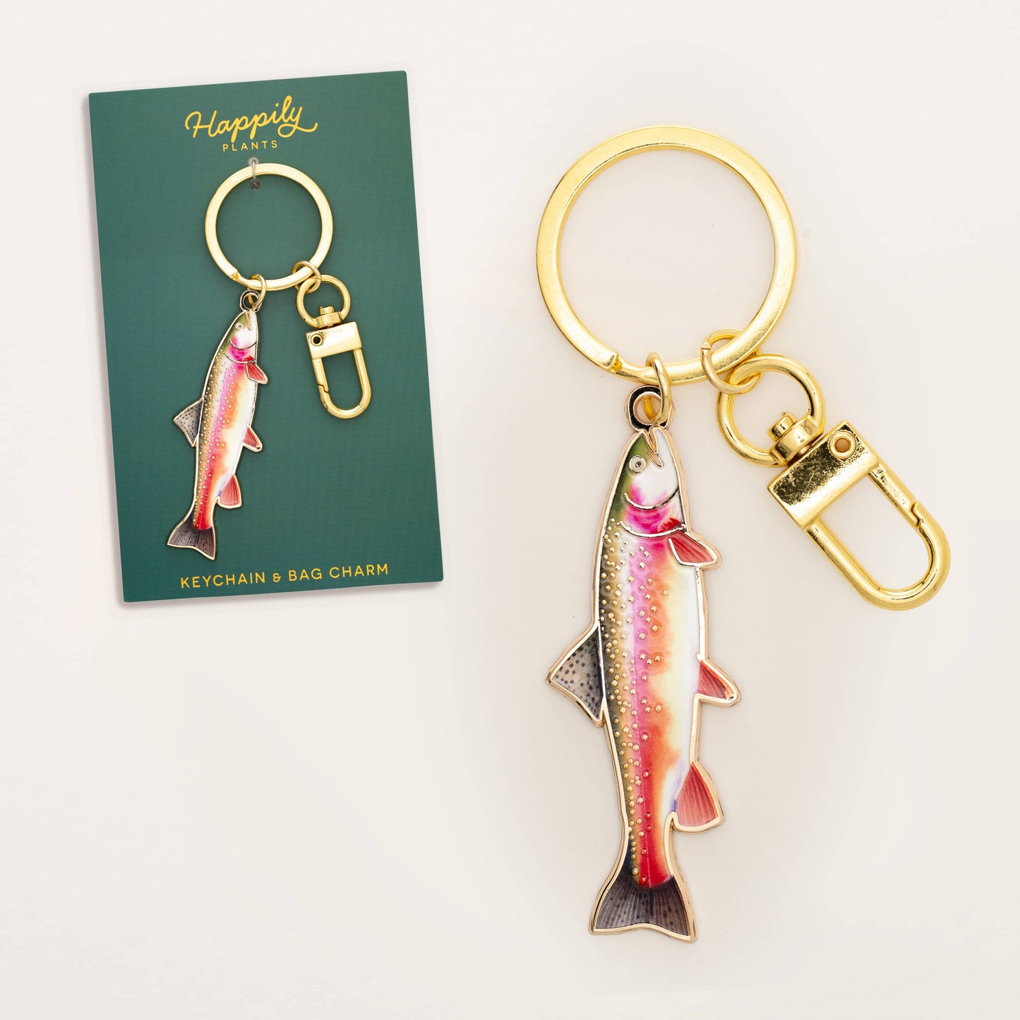 Rainbow Trout Keychain & Bag Charm, Fishing Gifts