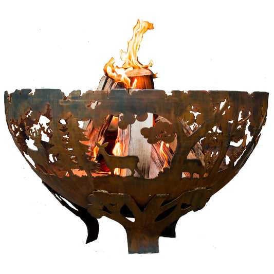 Wildlife Fire Bowl, Steel, Rust - Large