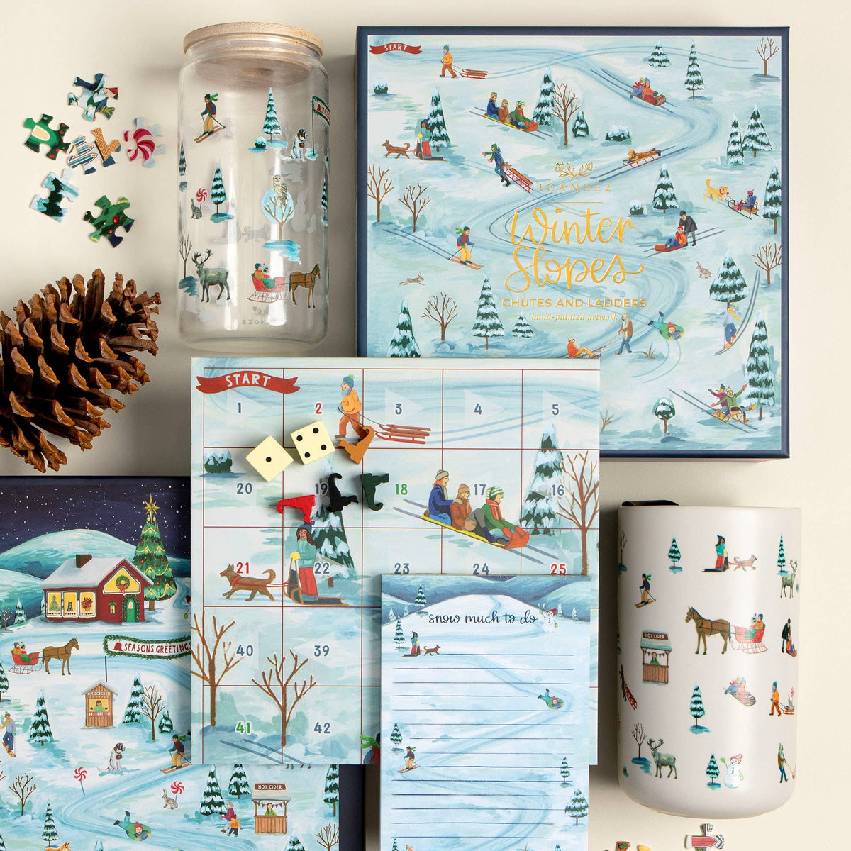 Winter Slopes Snowy Scene - 1,000 Piece Jigsaw Puzzle