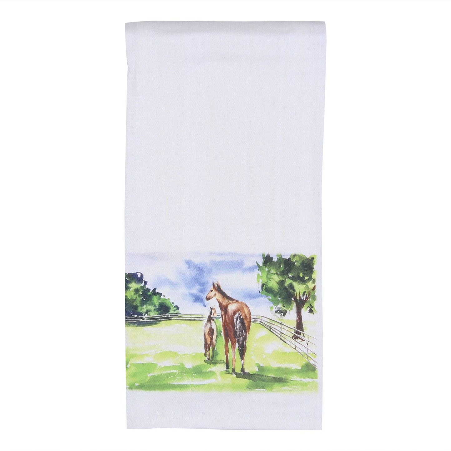 Walking Horses Behind Tea Towel