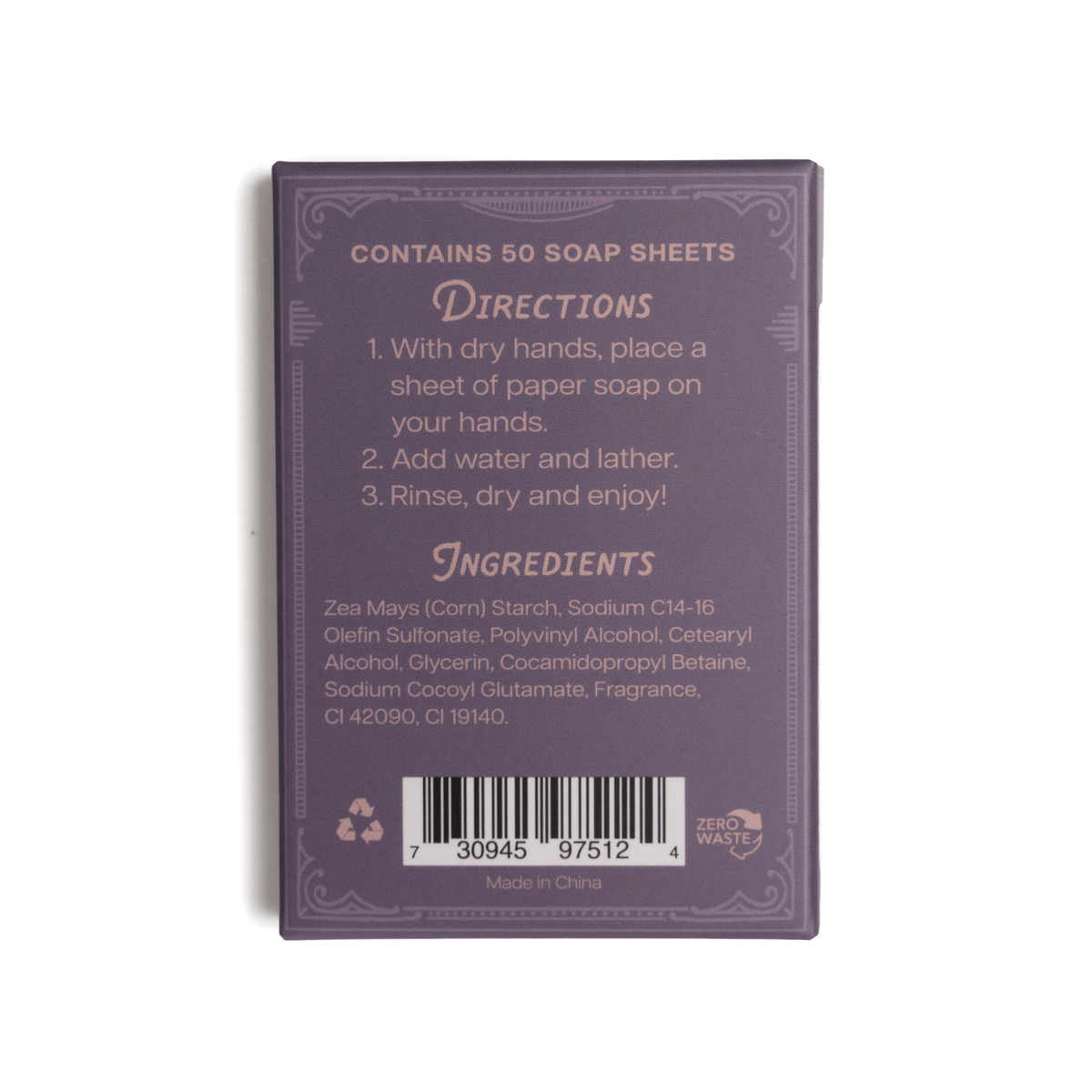 Paper Soap – Lavender + Fir Paper Soap, 50 sheets
