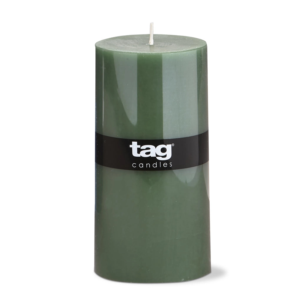 Pillar Hunter Green Wax Candle
