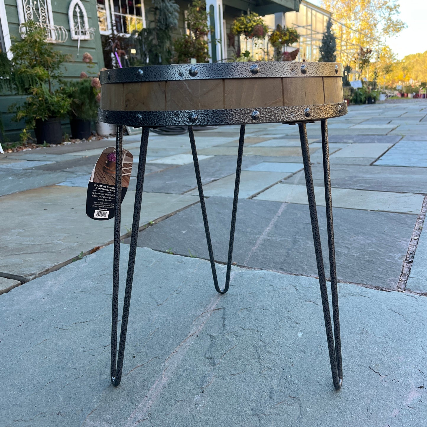 Bourbon Barrel Plant Stand & Side Table