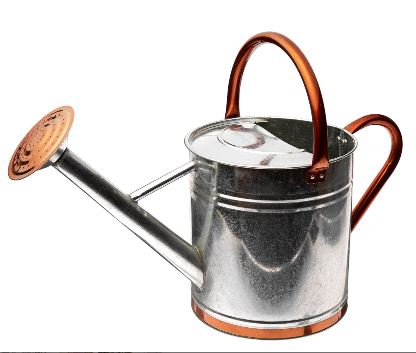 1 Gal Galvanized Watering Can with Copper Accents