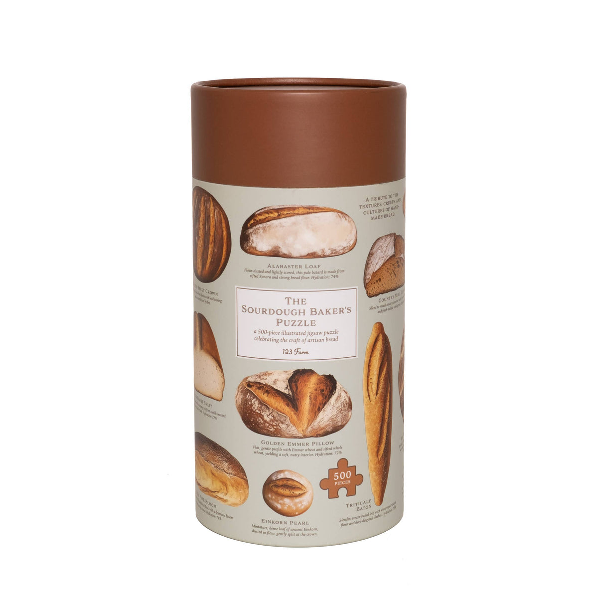 Sourdough Puzzle – 500 Pc Tube with Vintage Illustrations