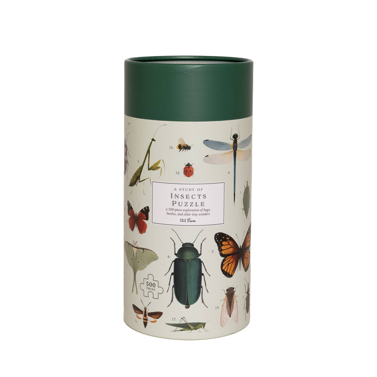 Insects Puzzle – 500 Pc Tube with Vintage Illustrations