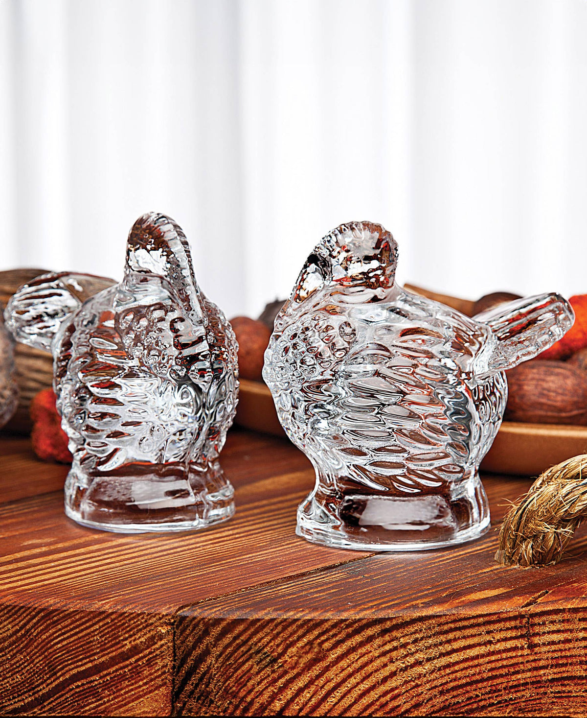 PAIR Harvest Turkey Crystal Salt & Pepper Shakers PAIR