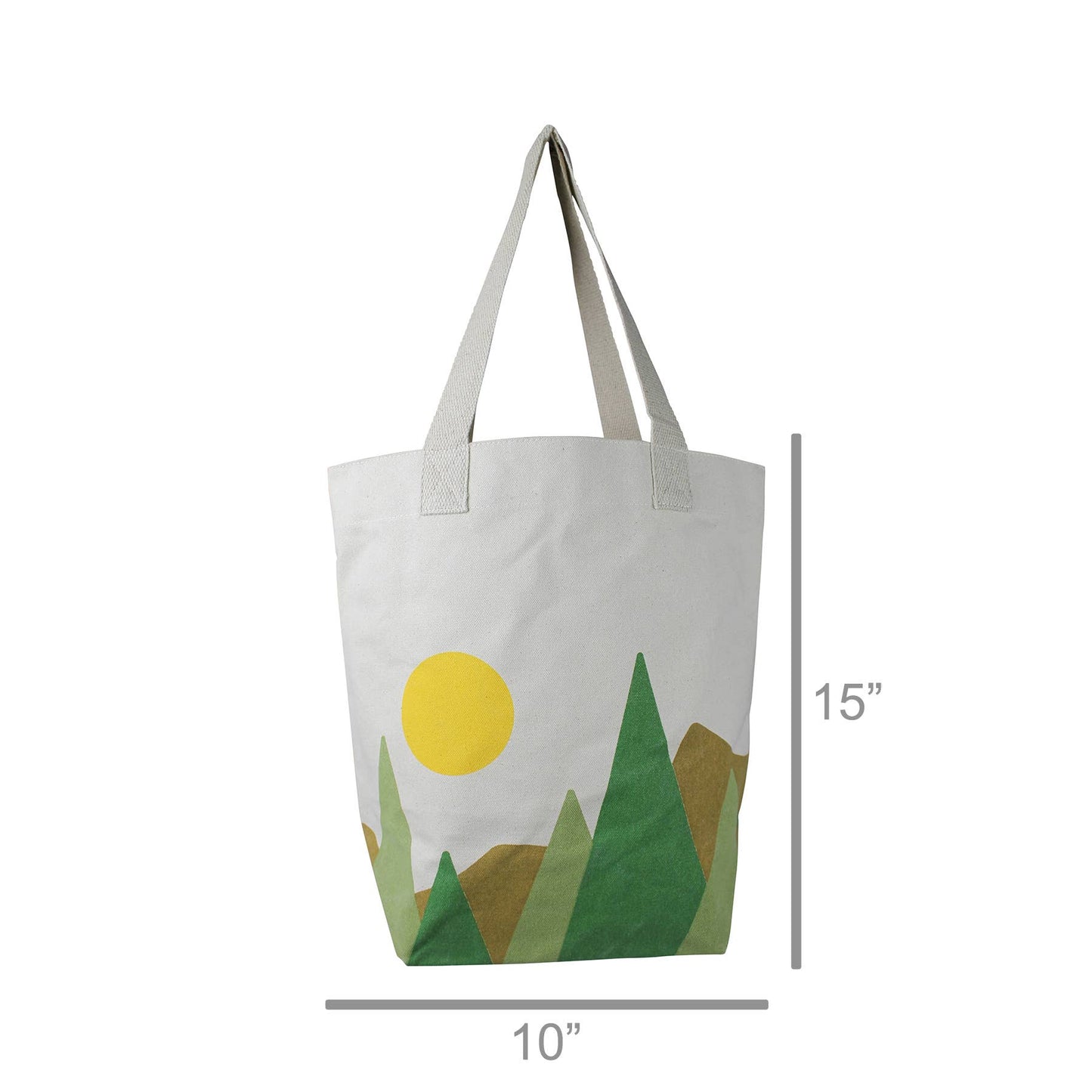 Tote, Canvas - Mountainscape. 10” drop handle