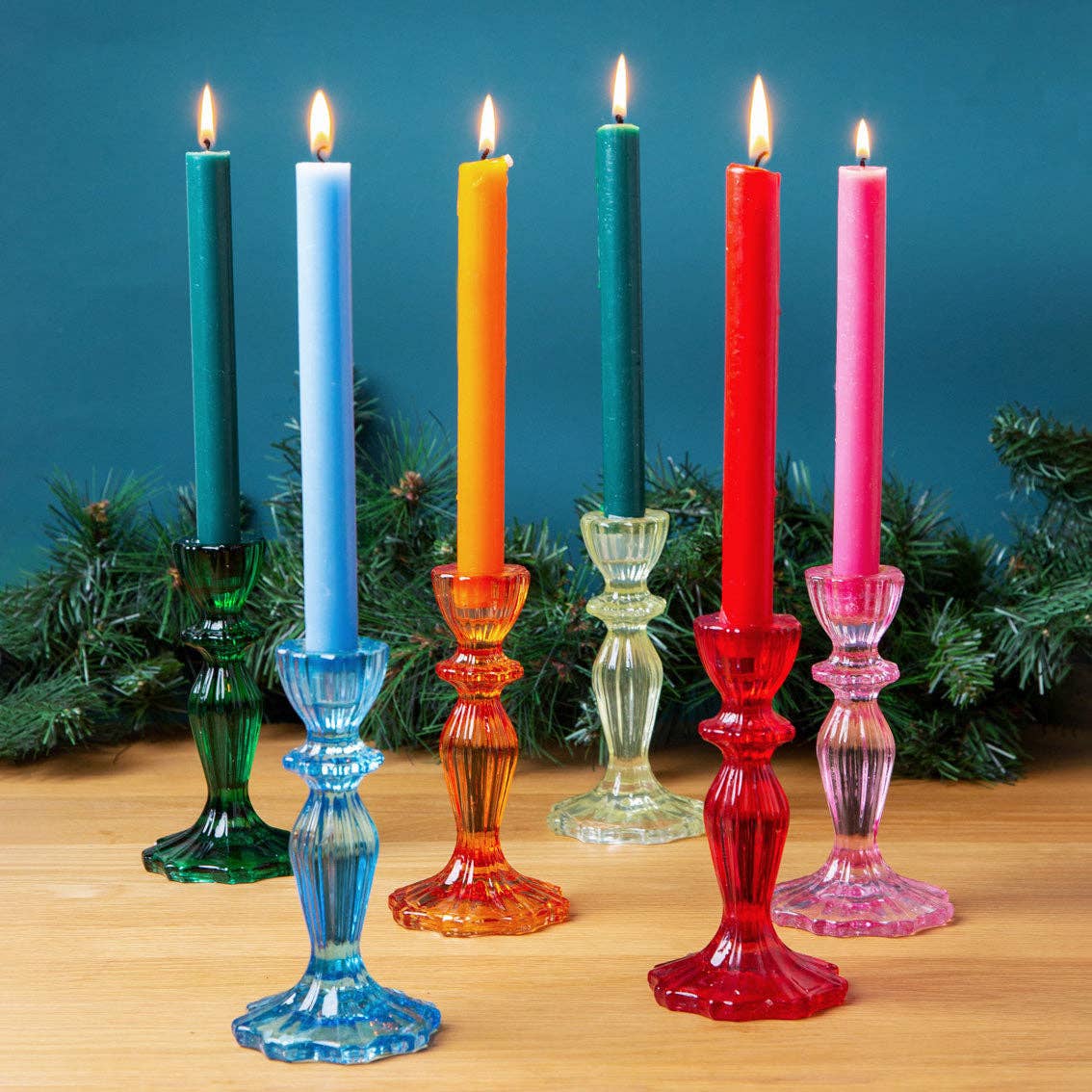 Orange Glass Candle Holder