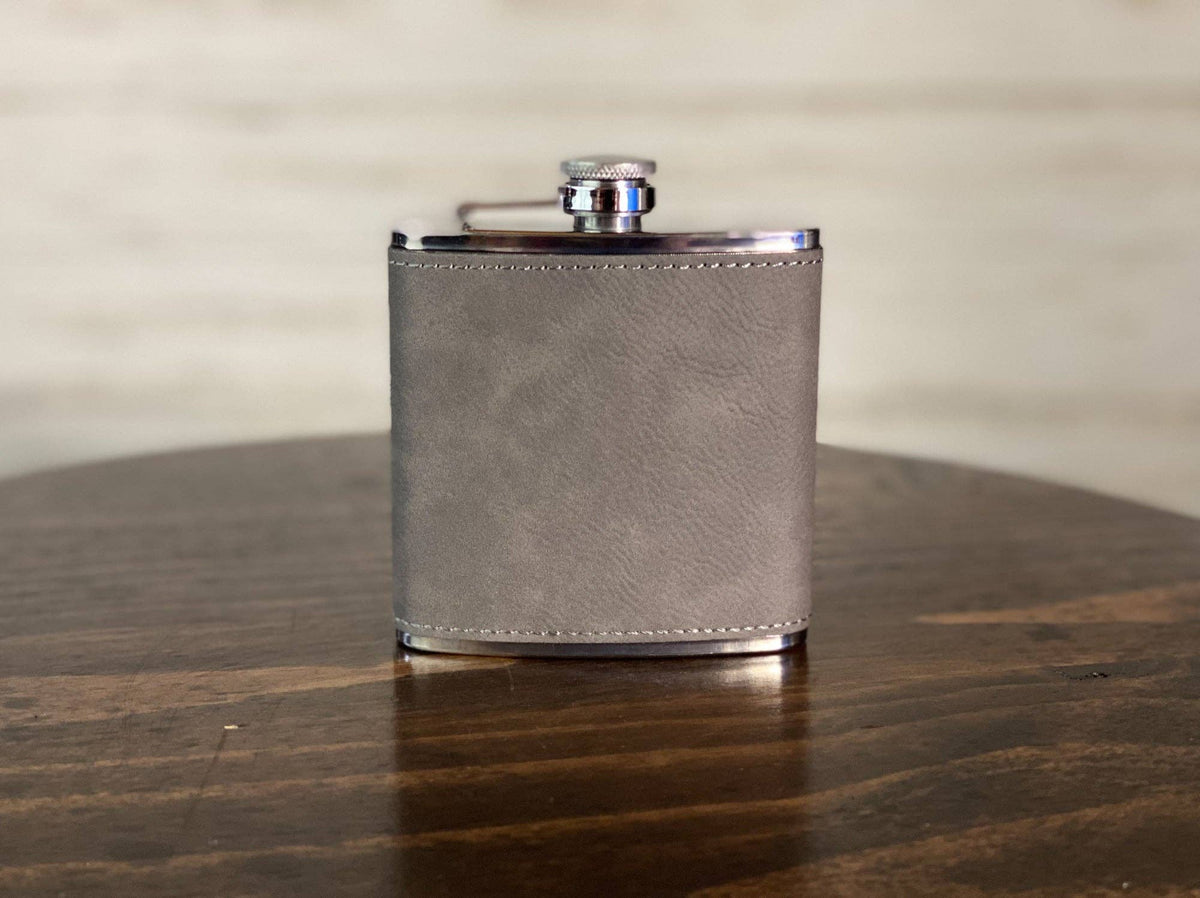 3 Trees - 6 oz Leatherette Wrapped Flask
