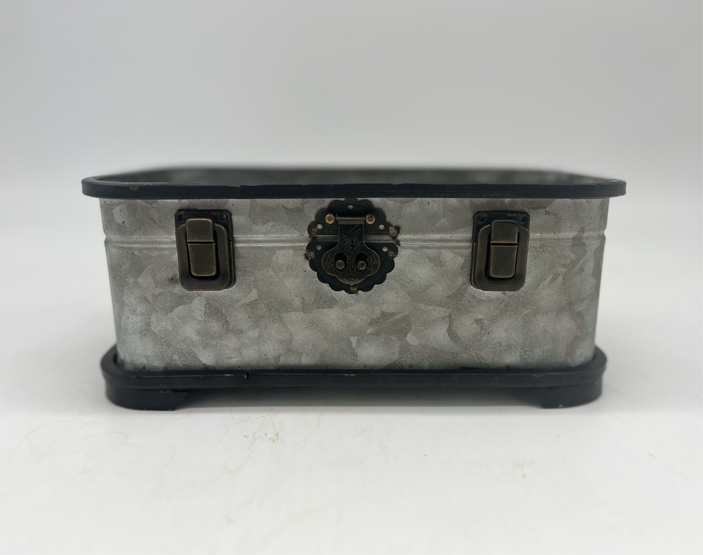 Brass Latch Rectangular Metal Planter