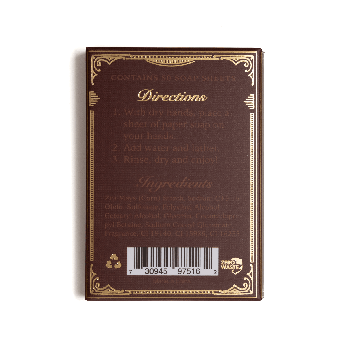 Paper Soap – Spiced Chai Paper Soap, 50 sheets