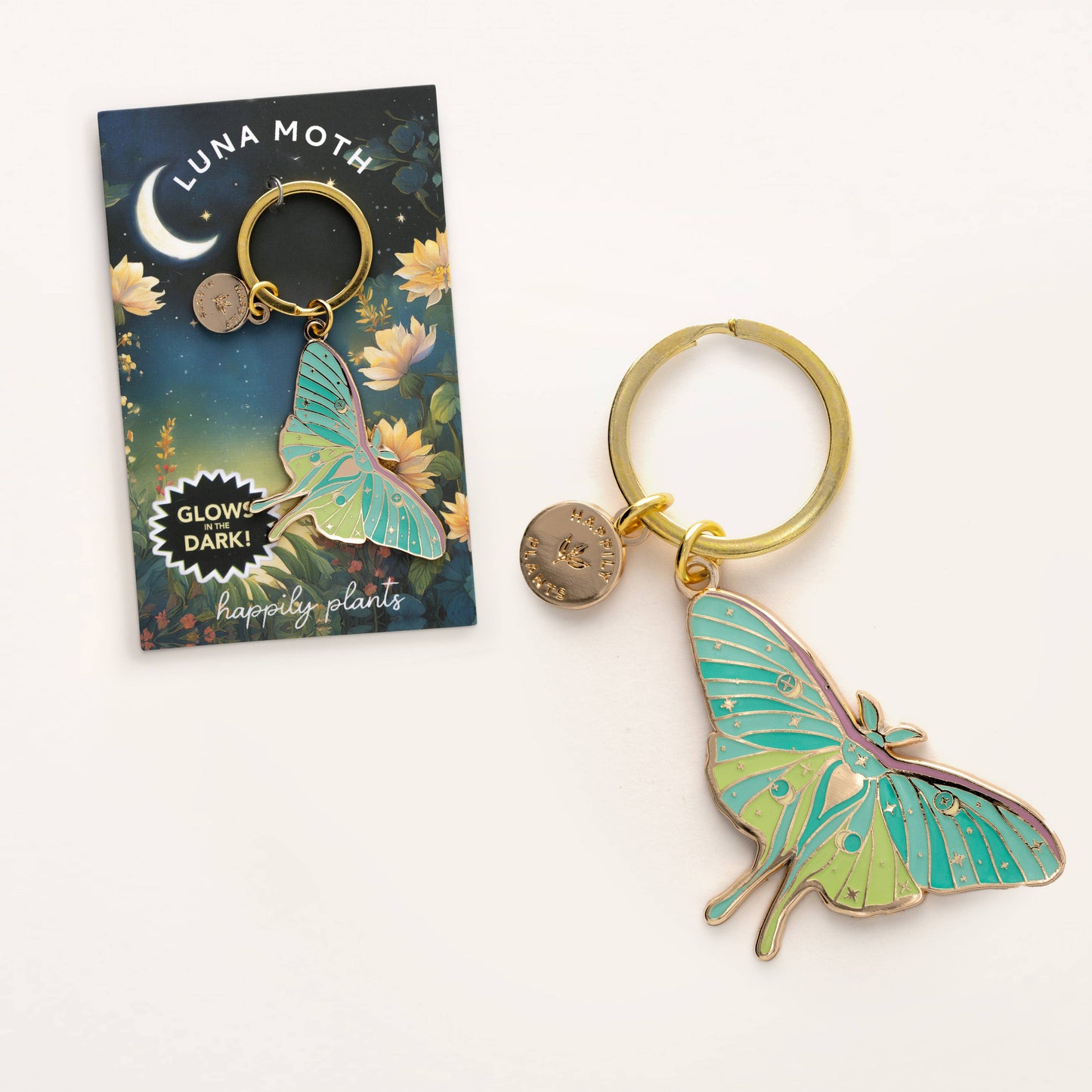 Luna Moth Bag Charm, Glow in the Dark, Fantasy Gift, Witchy 