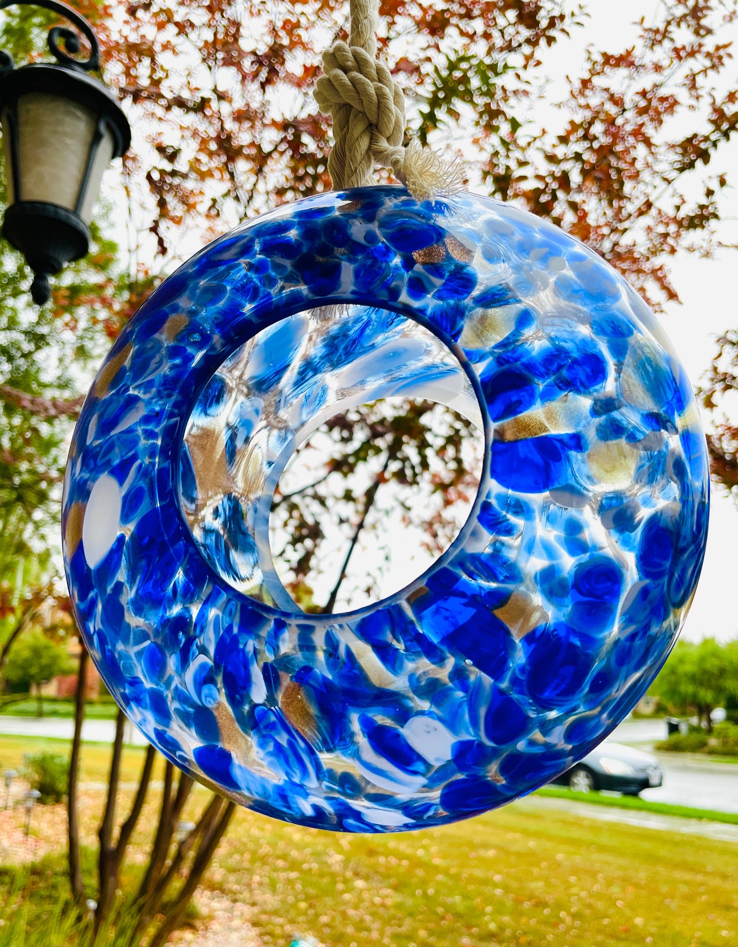 Handcraft Art Glass Bird Feeder