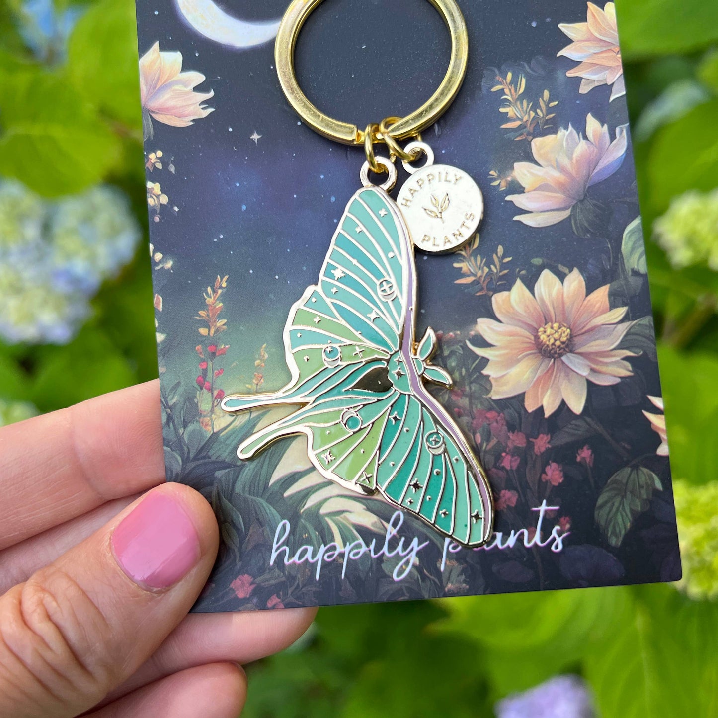 Luna Moth Bag Charm, Glow in the Dark, Fantasy Gift, Witchy 