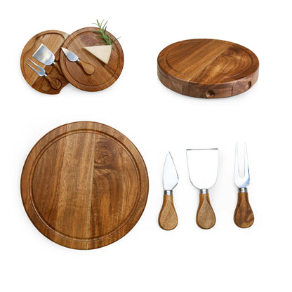 Acacia Brie Cheese Cutting Board & Tools