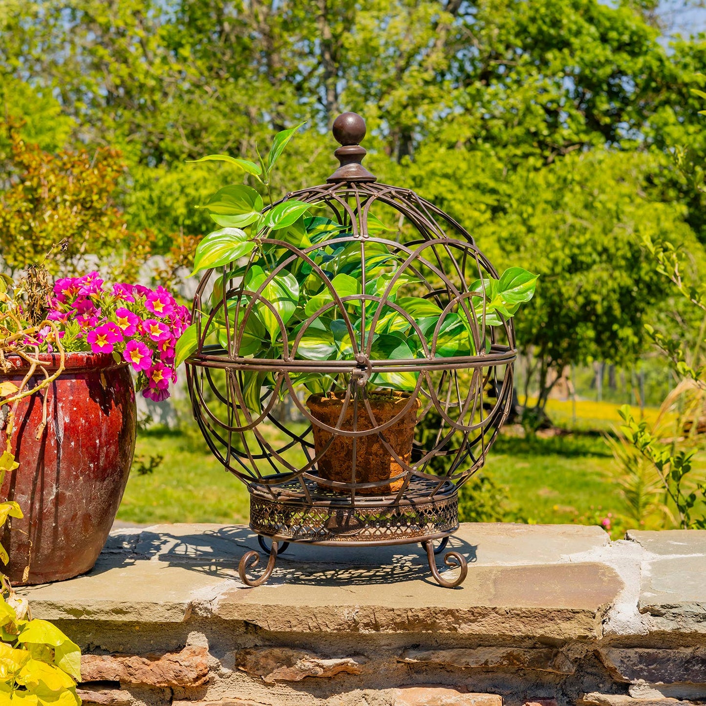 Iron Globe Plant Stands