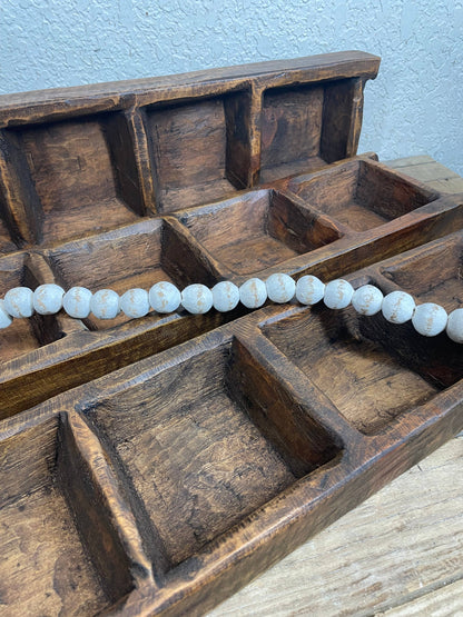 Brazos Long Ladder Dough Bowl-6x39-Waxed-7 Compartments