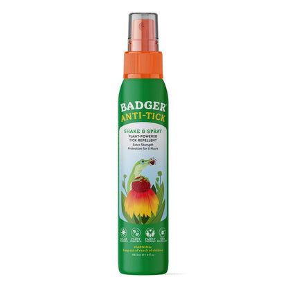 Badger Tick Spray, All Natural Tick Repellent, Deet-Free