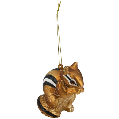 Chipmunk Glass Ornament