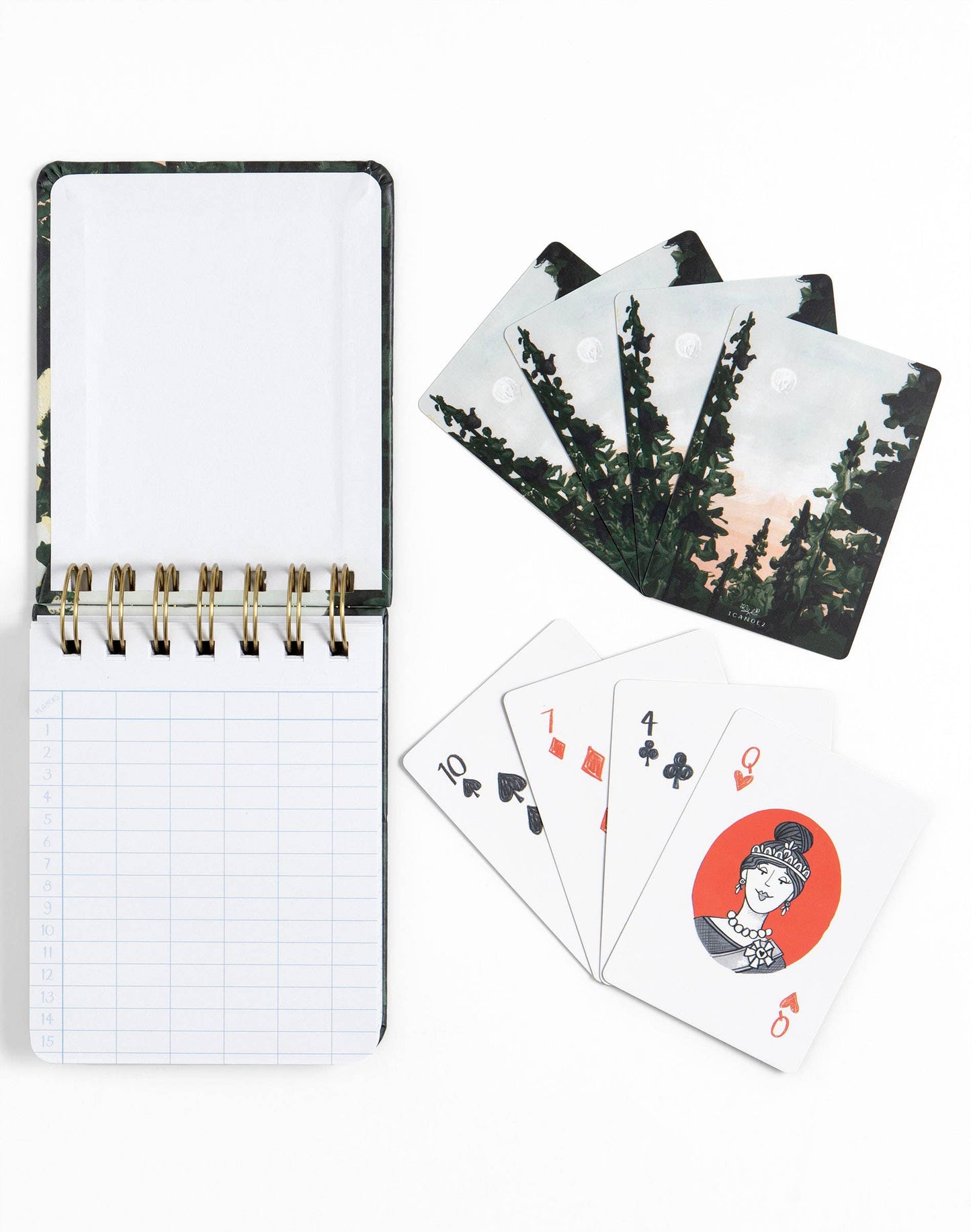 Playing Cards + Scorekeeping Set (forest)