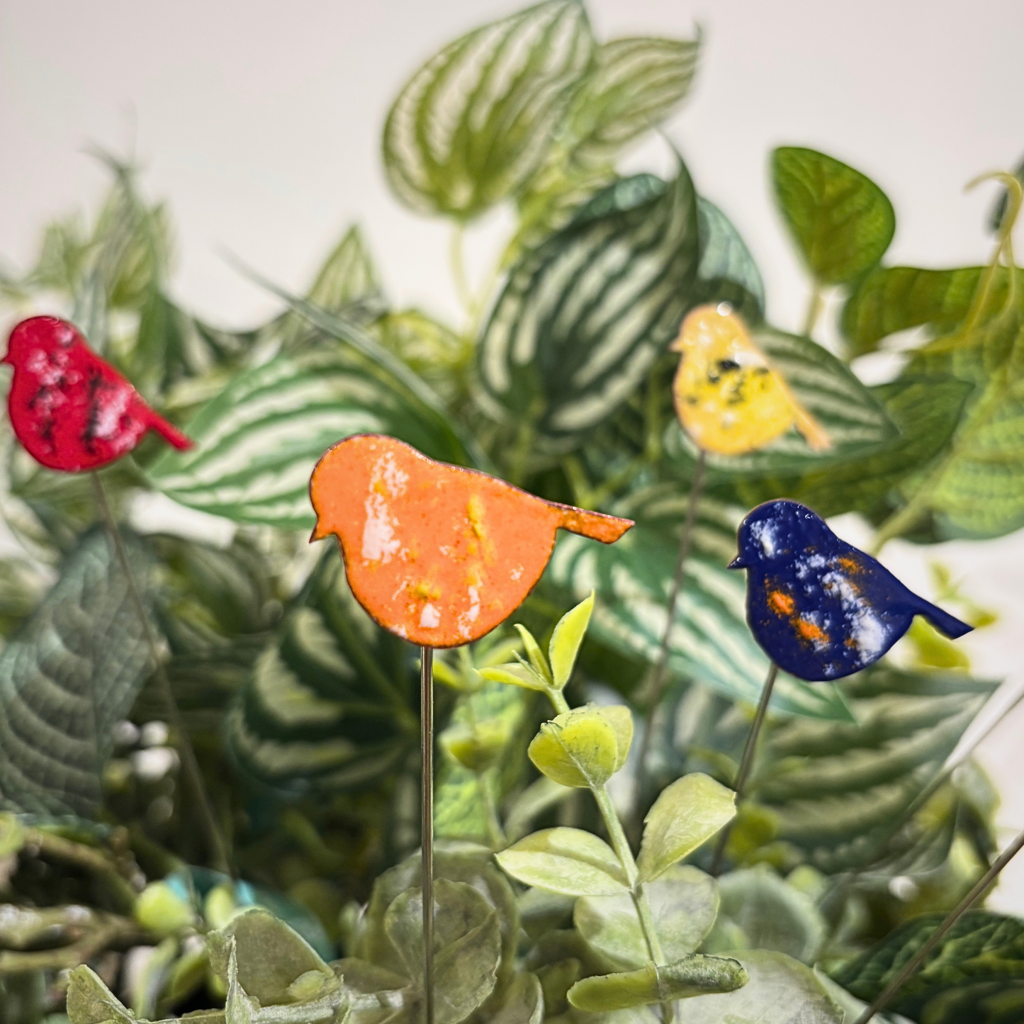 Small Copper Enamel Birds