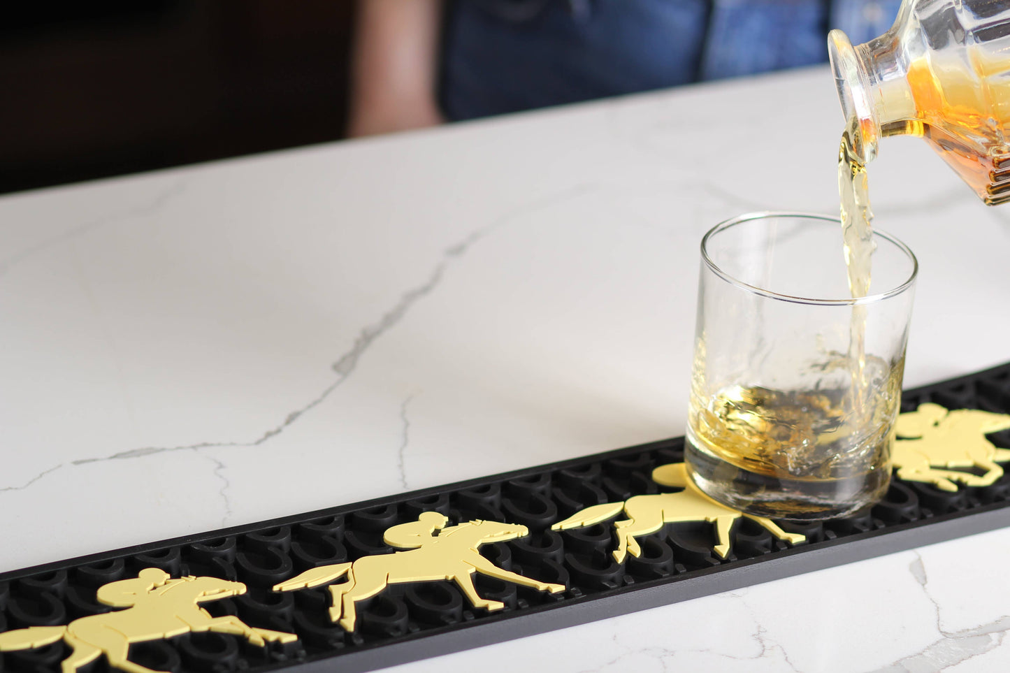 Racing Horses Rubber Bar Mat