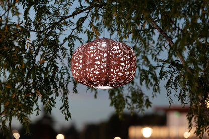 Stella Square Sunflower 11" Solar Lantern - Clay