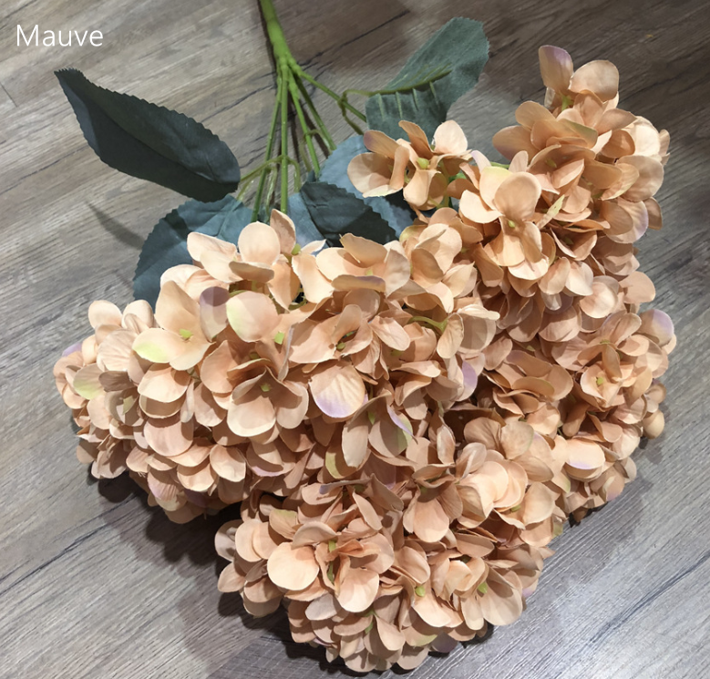 18" Super Soft Silk Hydrangea Artificial Flower YellowOrange