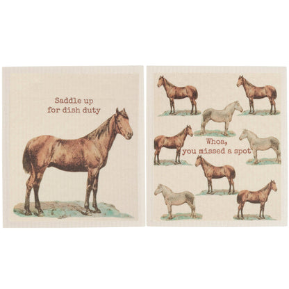 Saddle Up For Dish Duty Swedish Cloth Set