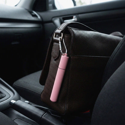 Collapsable Metal Straw Keychain w/ Cleaner