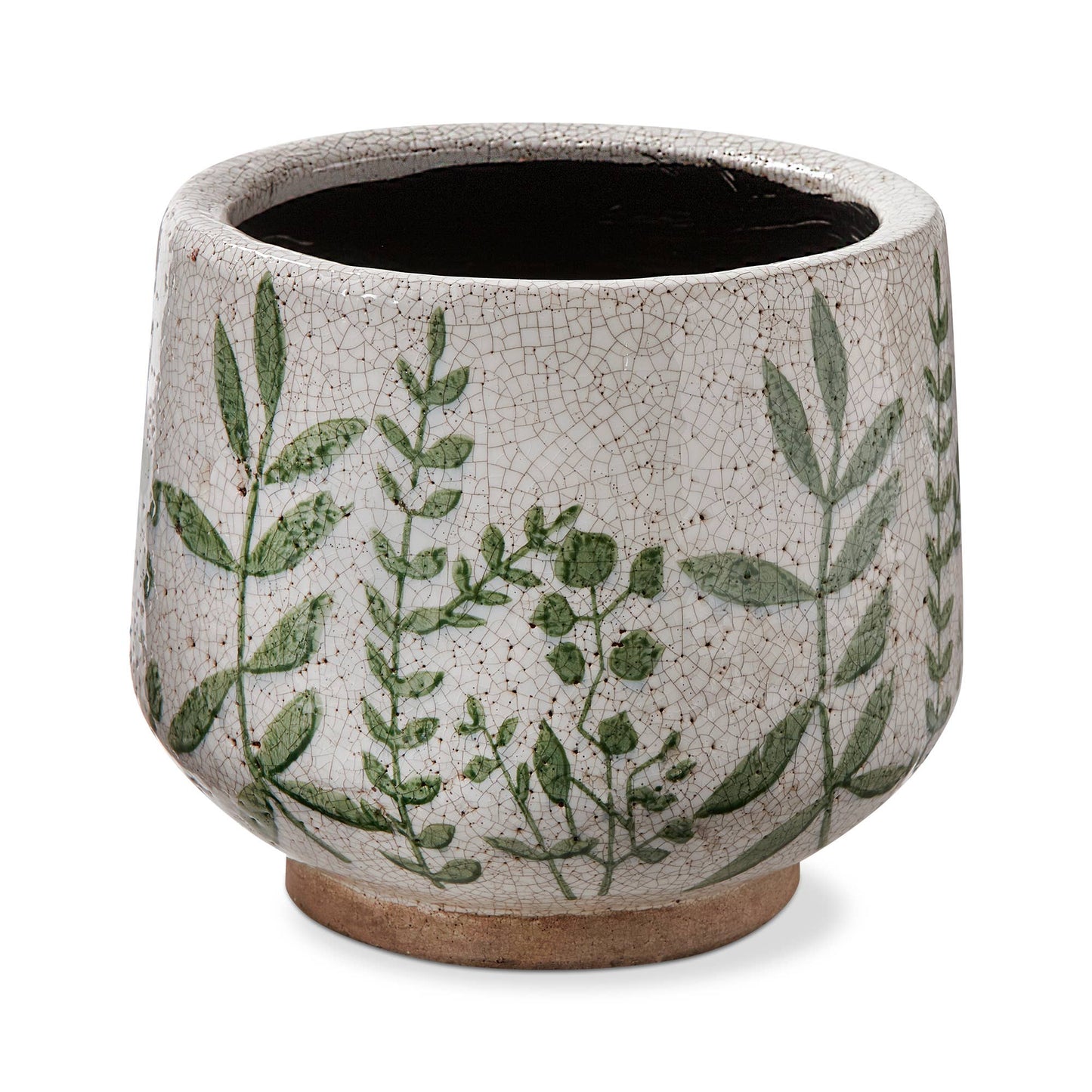 Foliage Footed Planter Large Green Multi Terracotta Summer