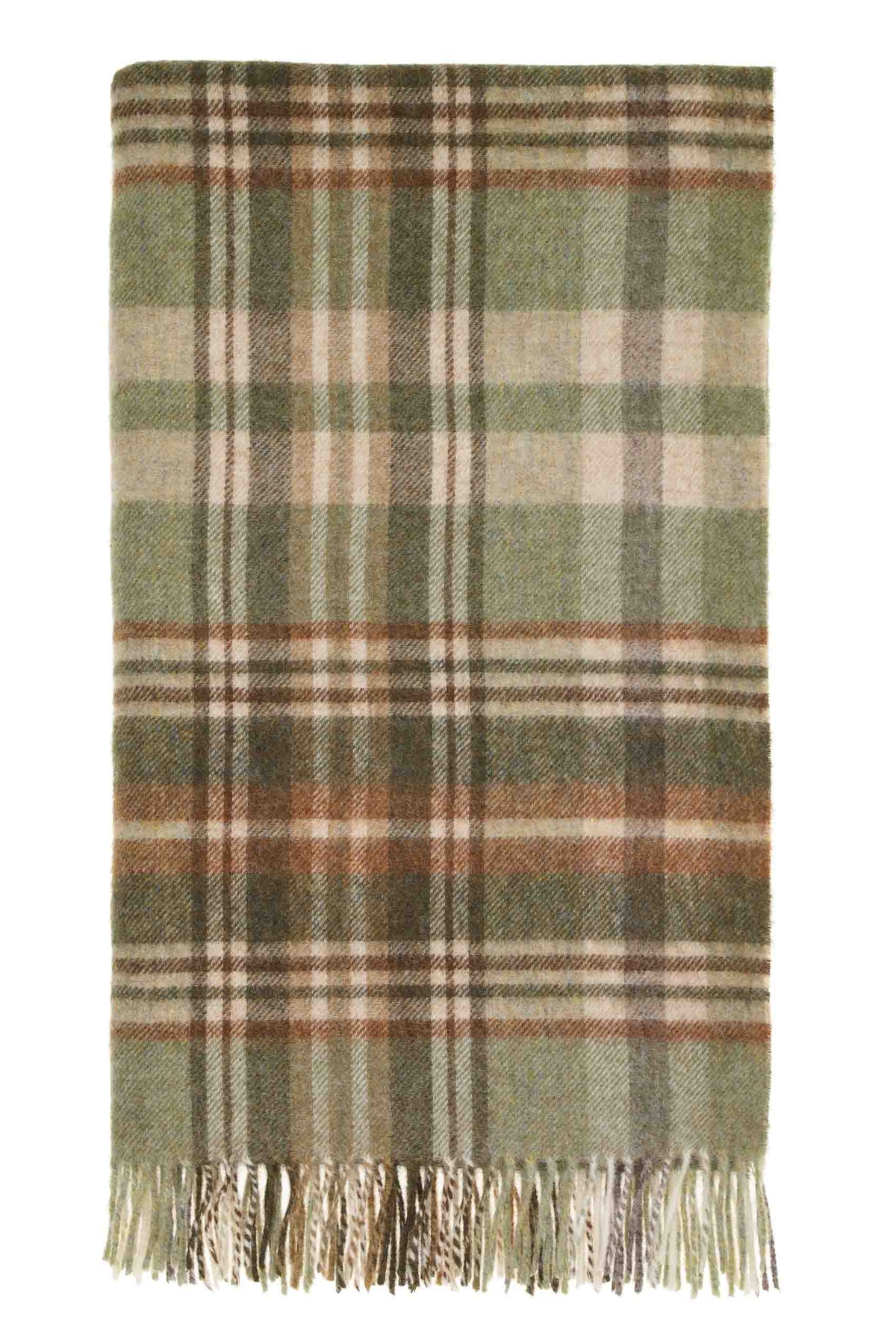 Pure New Wool Throw Blanket - Glen Coe - Sage