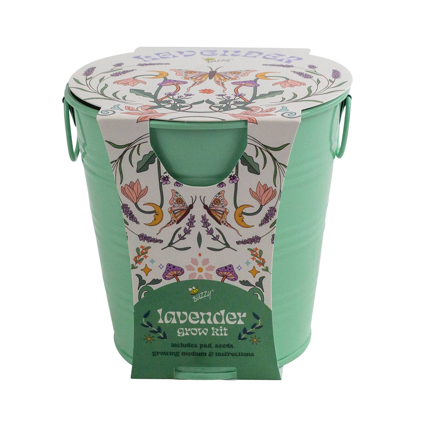 Painted Flower Grow Pail – Lavender Indoor Garden Gift