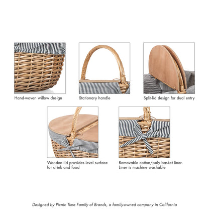 Country Vintage Picnic Wicker Basket