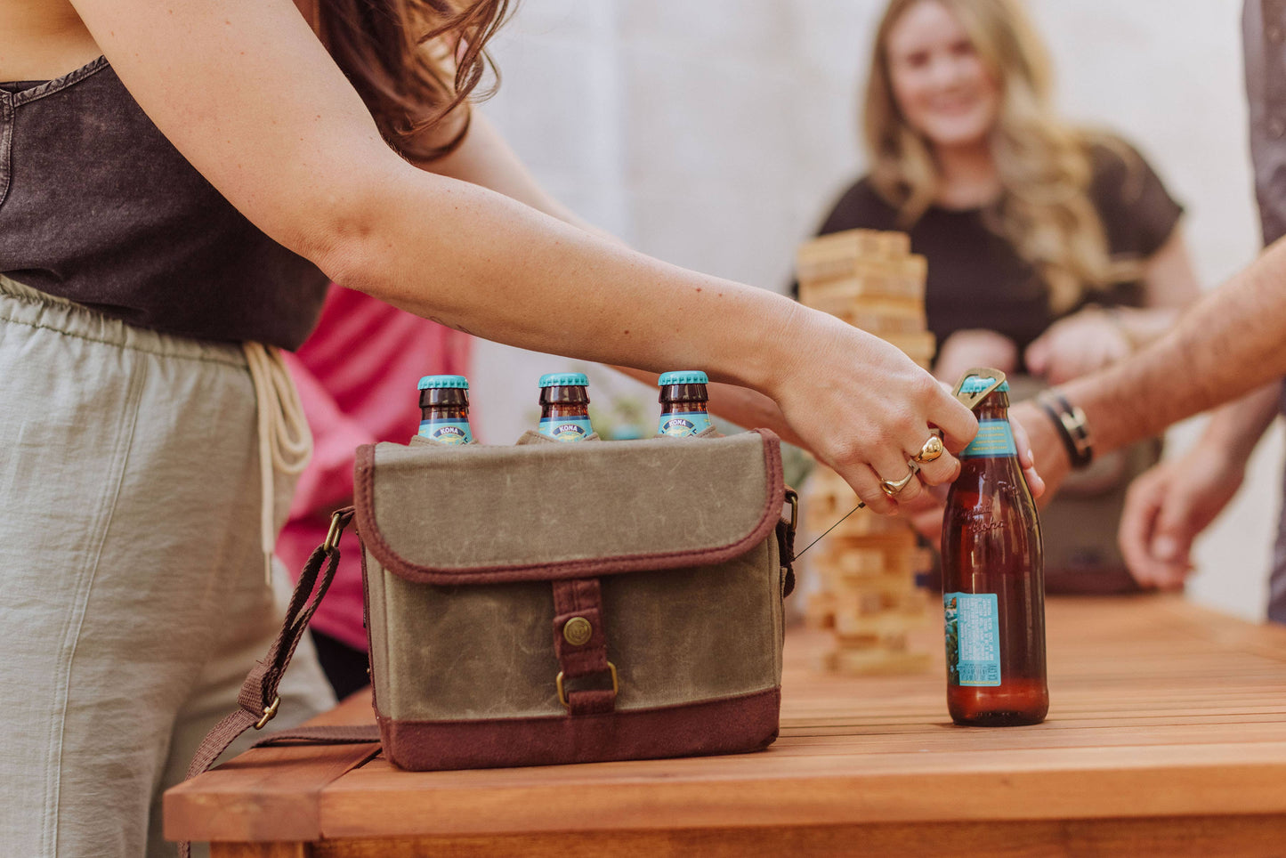 Craft Beer Caddy  Cooler Tote with Opener
