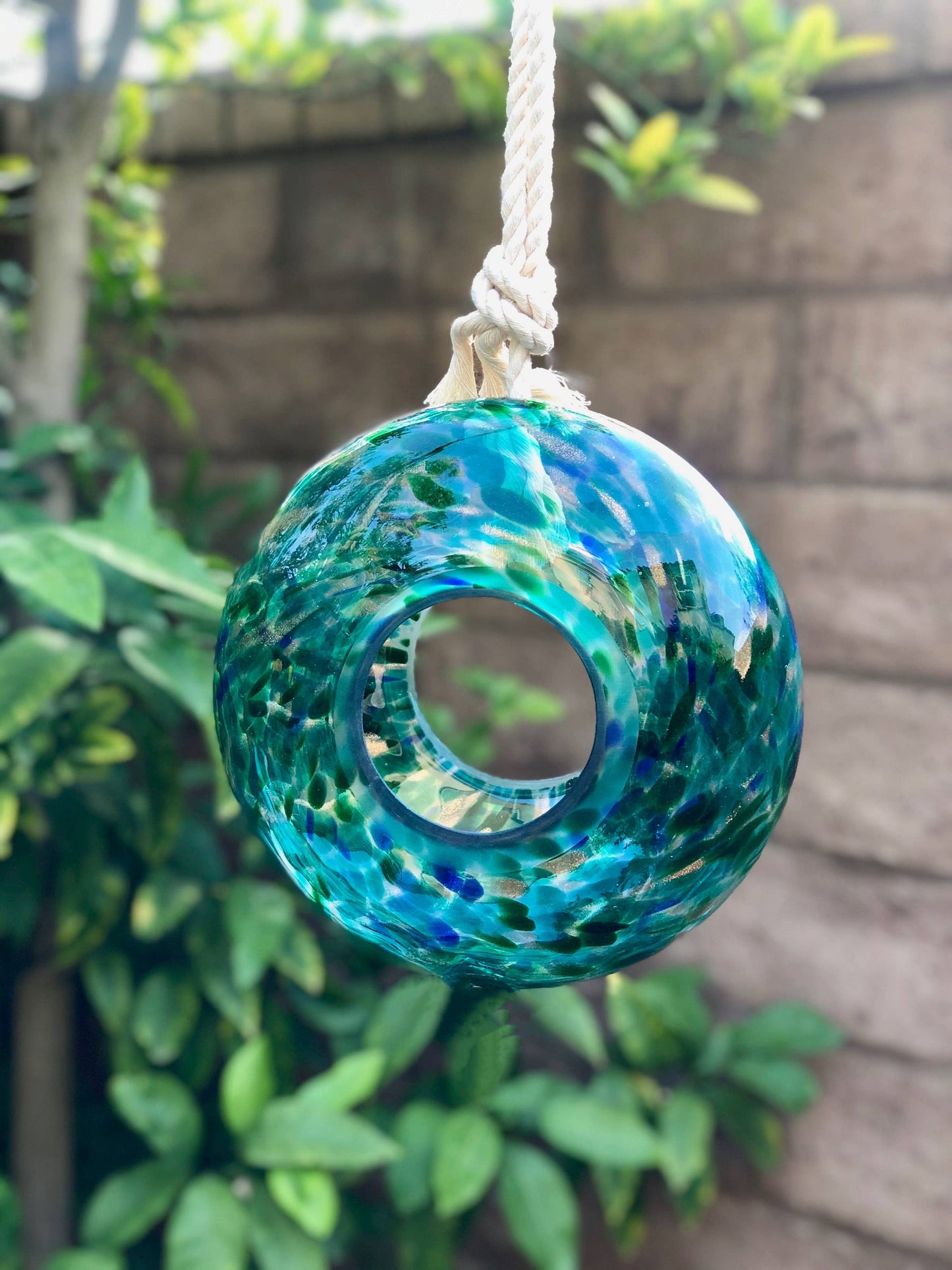 Handcraft Art Glass Bird Feeder
