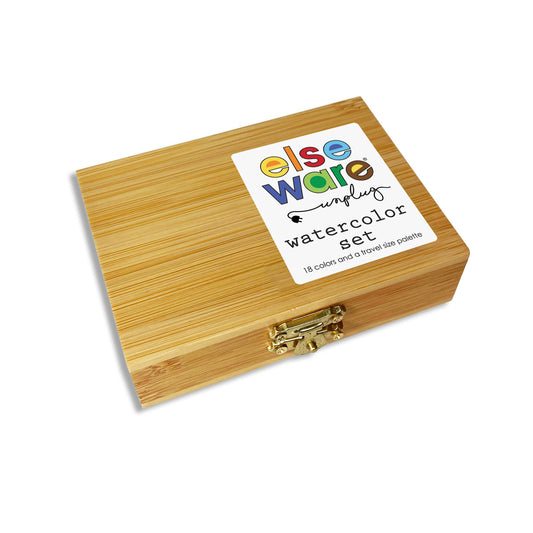 Watercolor Set - Eco-Friendly Bamboo Box - 18 Colors