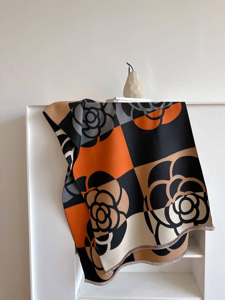 Orange / Black Geo Rose Wrap