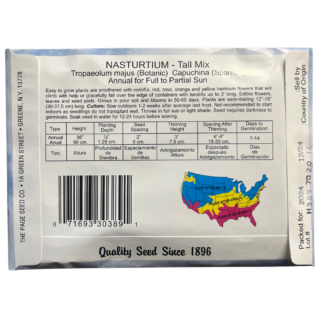 Nasturtium - Tall Mix Seeds