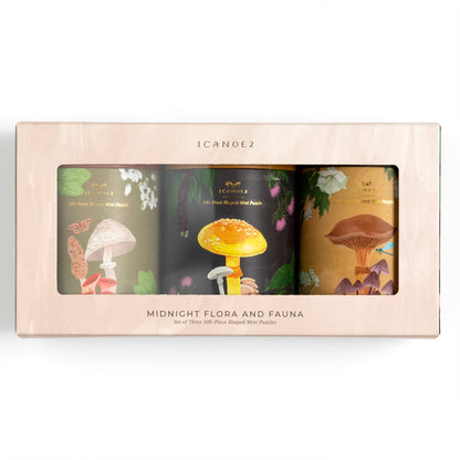 Midnight Flora & Fauna - 100 Piece Jigsaw Puzzles - Set of 3