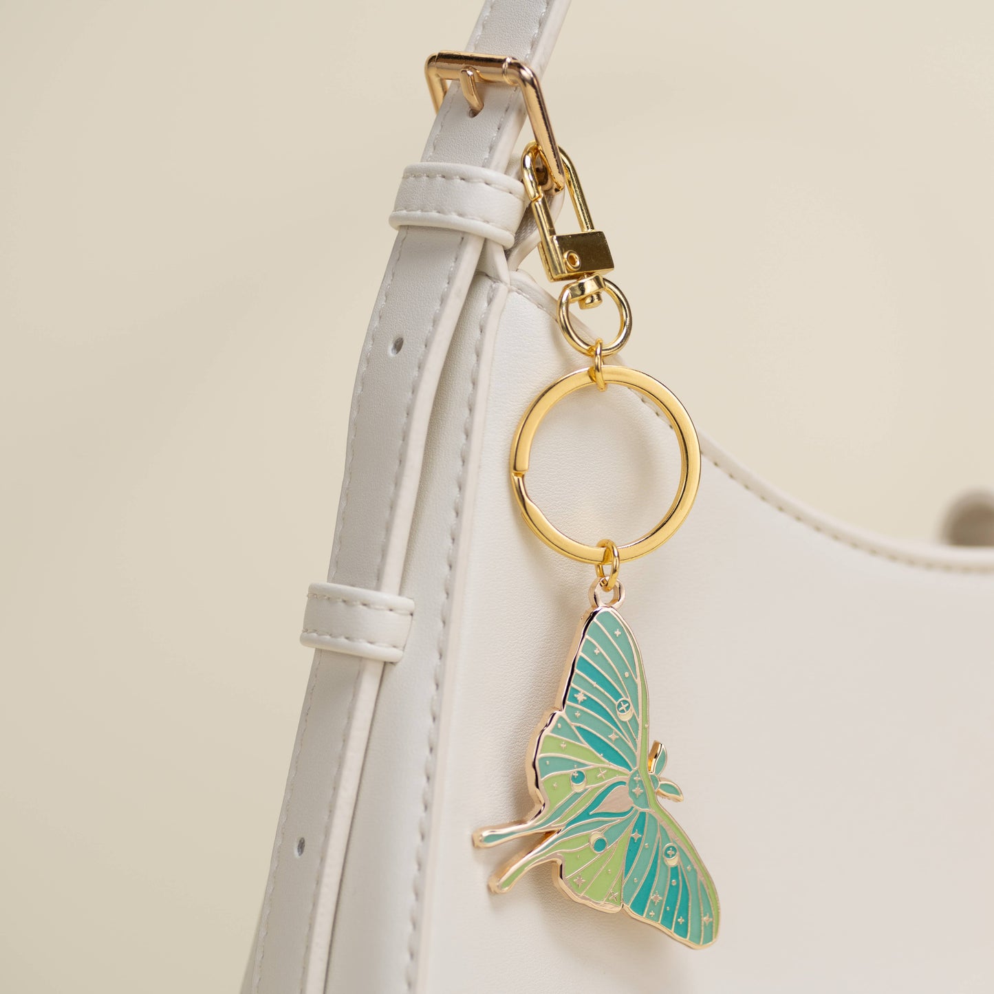 Luna Moth Bag Charm, Glow in the Dark, Fantasy Gift, Witchy 