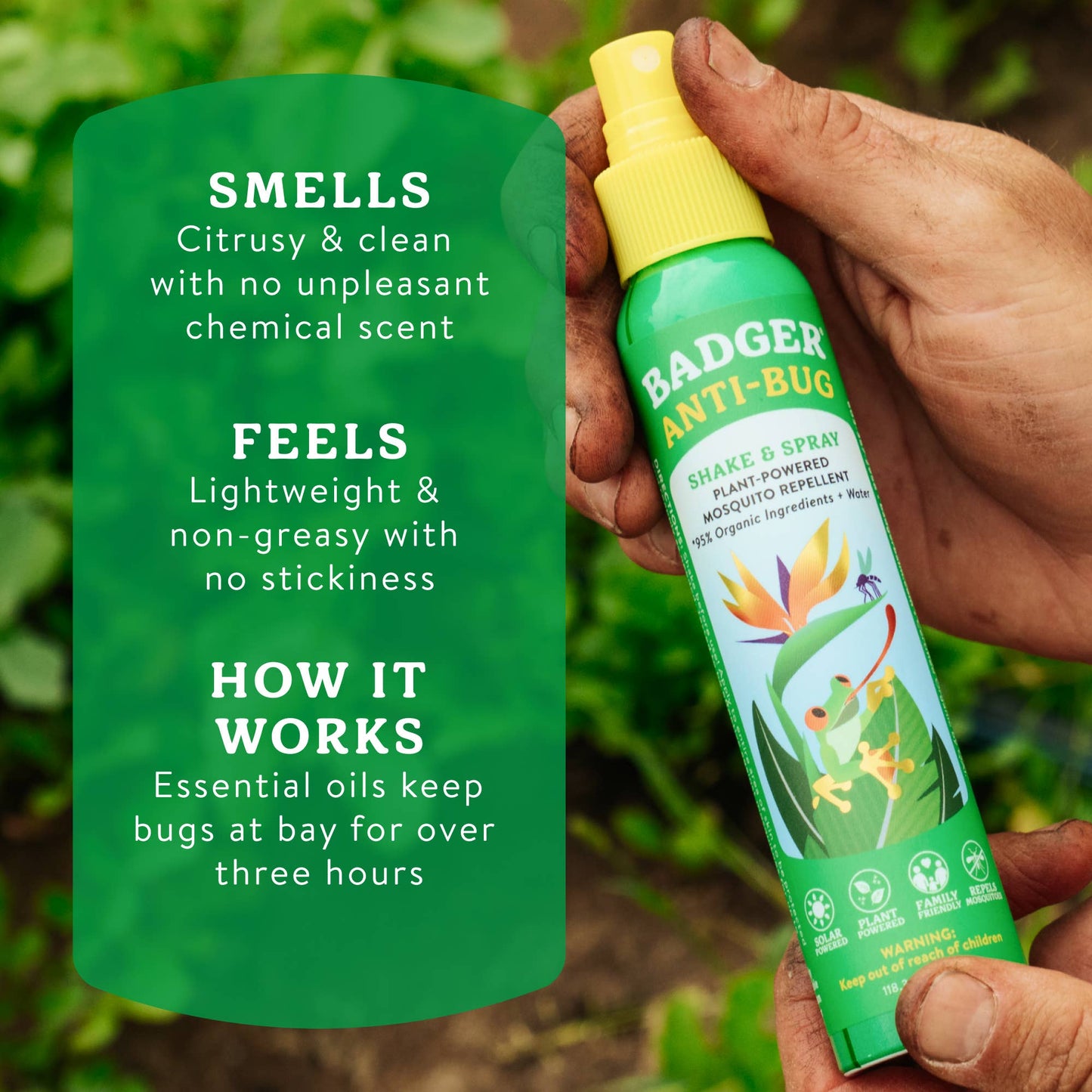 Badger Bug Spray, Mosquito Repellent, Organic & Deet-Free