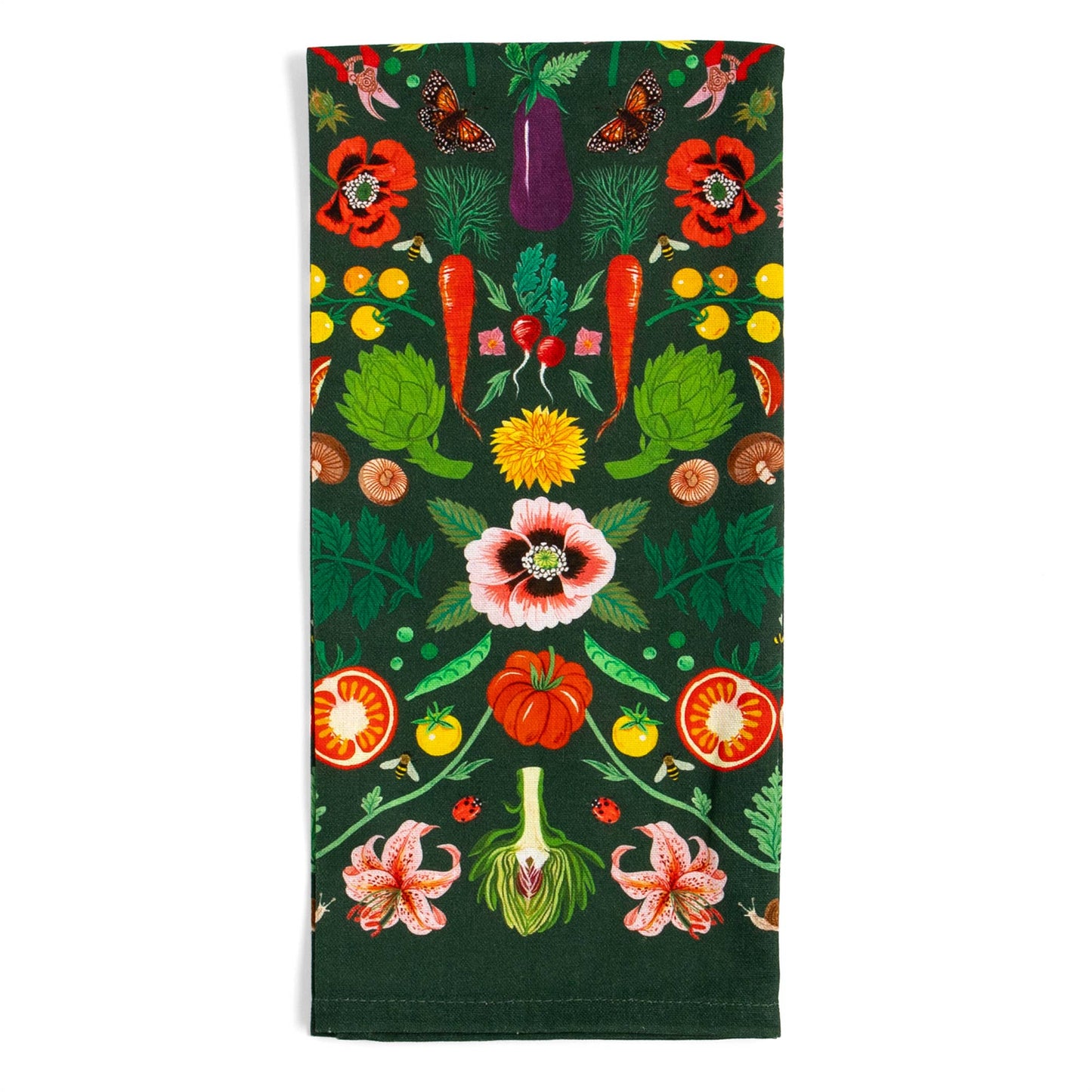 Veggies Folk Floral Tea Towel