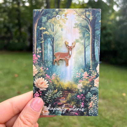 Deer Pin with Gold Antlers