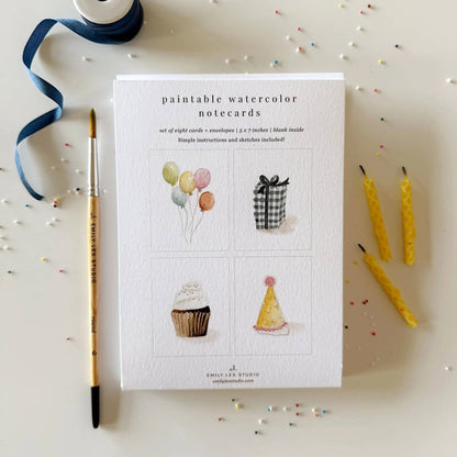 Celebrate paintable watercolor notecard set