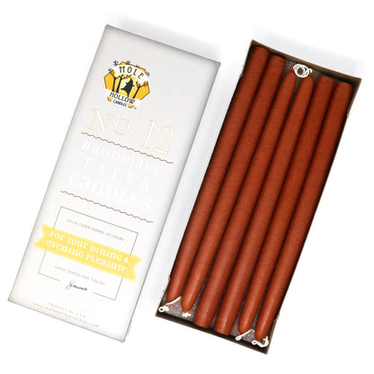 12" Hand Dipped Unscented Taper Candles - 39 Colors USA Made