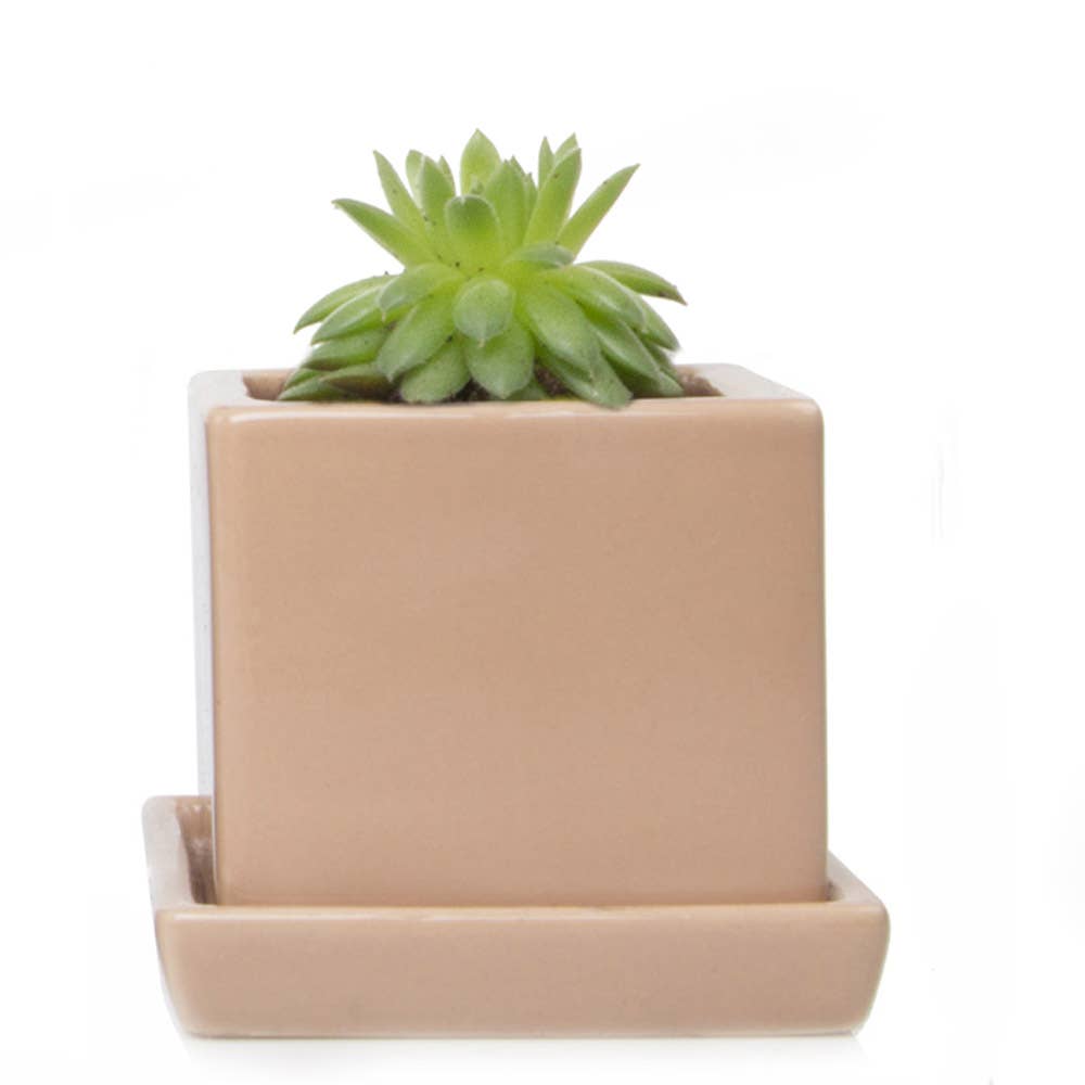 Cube Pot With Saucer And Drainage Hole 60 Plus Colors